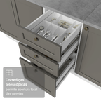 Armário de Cozinha Completa 270 cm Branco/Cinza Vik Madesa 07