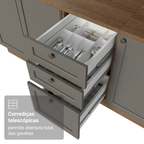 Armário de Cozinha Completa 270 cm Rustic/Cinza Vik Madesa 07