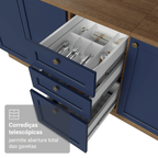 Armário de Cozinha Completa 270 cm Rustic/Azul Vik Madesa 07