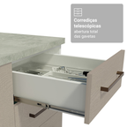 Conjunto Gabinete para Banheiro 120cm 3 Portas 3 Gavetas Branco/Crema Agata Madesa 01