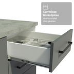 Conjunto Gabinete para Banheiro 120cm 3 Portas 3 Gavetas Branco/Cinza Agata Madesa 01