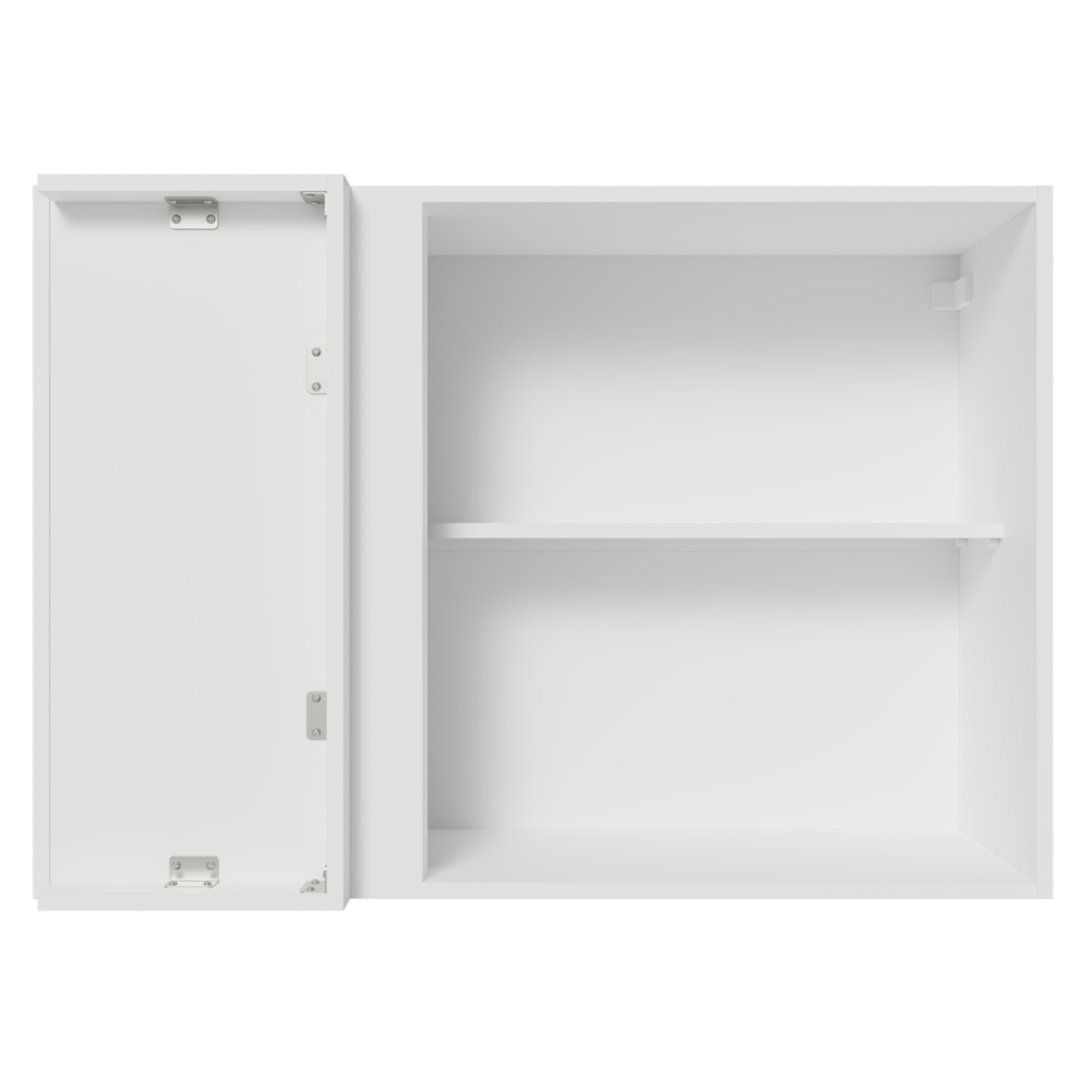 Armário Aéreo de Canto para Quarto 1 Porta Branco Neo Madesa