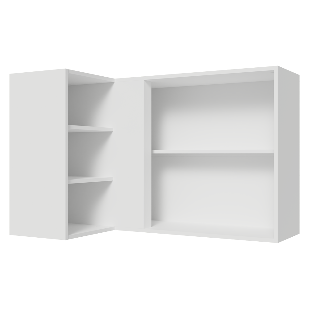 Armário Aéreo de Canto para Quarto 1 Porta e 3 Nichos Branco Neo Madesa