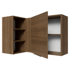 Armário Aéreo de Canto para Quarto 1 Porta e 3 Nichos Rustic Neo Madesa