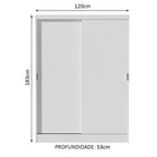 Quarto Completo com Guarda-Roupa Luke e Cabeceira com 2 Mesas de Cabeceira Madesa Branco