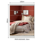 Quarto Completo com Guarda-Roupa Luke 2 Portas de Espelho e Cabeceira com 2 Mesas de Cabeceira Madesa Branco