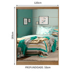 Quarto Completo com Guarda-Roupa Luke 2 Portas de Espelho e Cabeceira com 2 Mesas de Cabeceira Madesa Rustic