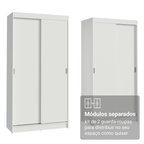 Conjunto 2 Guarda-Roupas 4 Portas de Correr Branco Tokio Madesa