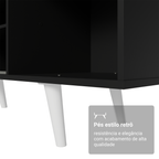 Rack para TV até 80 Polegadas 160cm com Pés Preto/Branco Torino Madesa