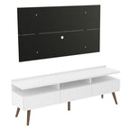 Rack Madesa Londres e Painel para TV até 55 Polegadas Branco/Preto