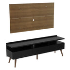Rack Madesa Londres e Painel para TV até 55 Polegadas Rustic/Preto