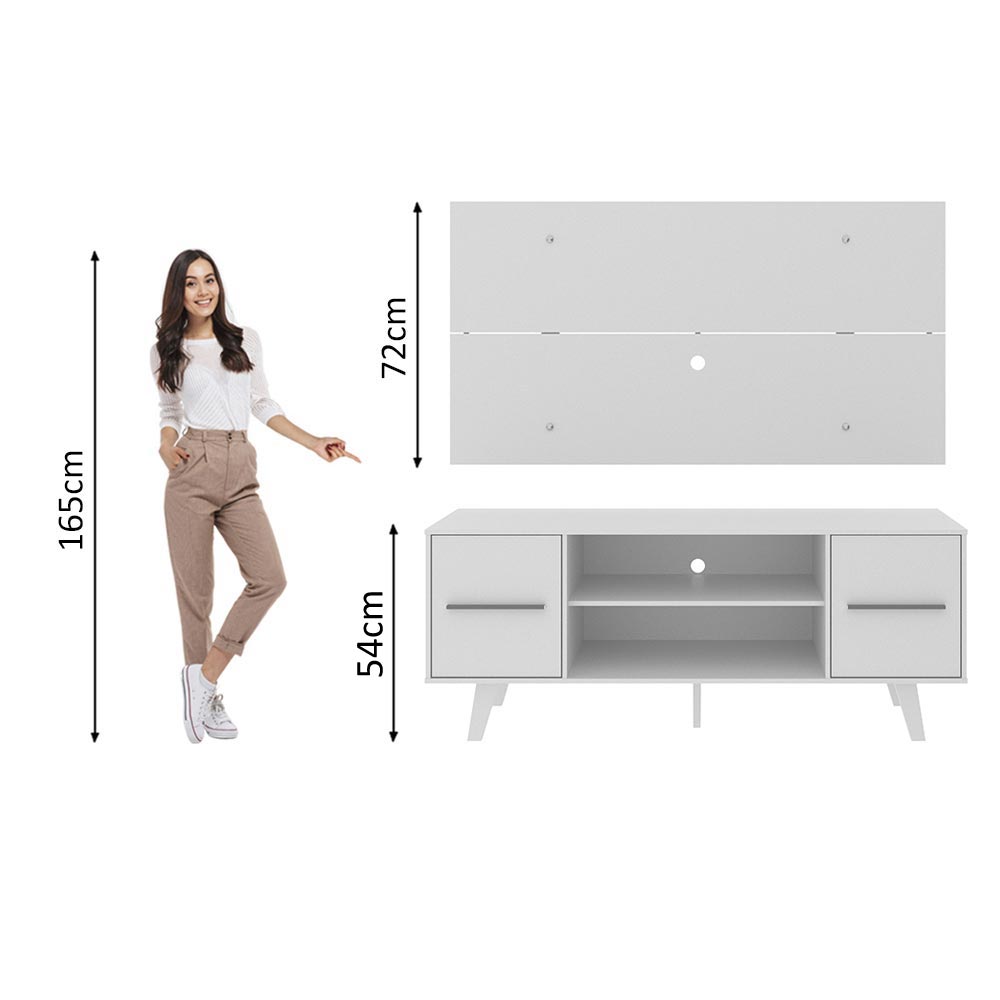 Rack Madesa Copenhagen e Painel para TV até 55 Polegadas Branco