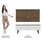 Rack Madesa Le Mans e Painel para TV até 55 Polegadas 2 Portas Branco/Rustic