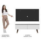 Rack Madesa Le Mans e Painel para TV até 55 Polegadas 2 Portas Branco/Preto