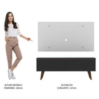 Rack Madesa Le Mans e Painel para TV até 55 Polegadas 2 Portas Preto/Branco