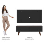 Rack Madesa Le Mans e Painel para TV até 55 Polegadas 2 Portas Preto