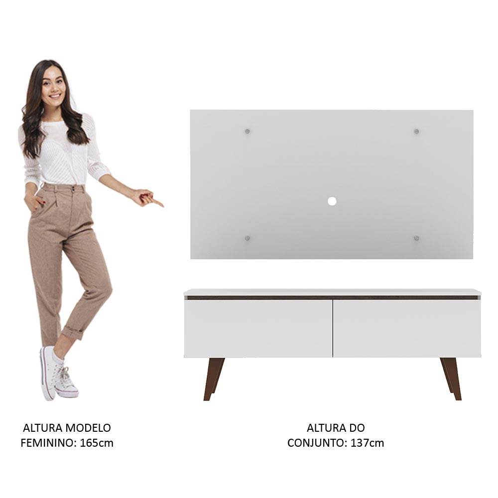 Rack Madesa Le Mans e Painel para TV até 55 Polegadas 2 Portas Branco