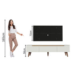 Rack Madesa Reims e Painel para TV até 55 Polegadas 2 Portas e 1 Gaveta Branco/Preto