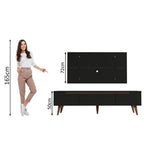 Rack Madesa Reims e Painel para TV até 55 Polegadas 2 Portas e 1 Gaveta Preto