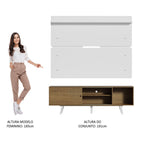 Rack Madesa Dubai e Painel para TV até 65 Polegadas com Pés Rustic/Branco 5Z09