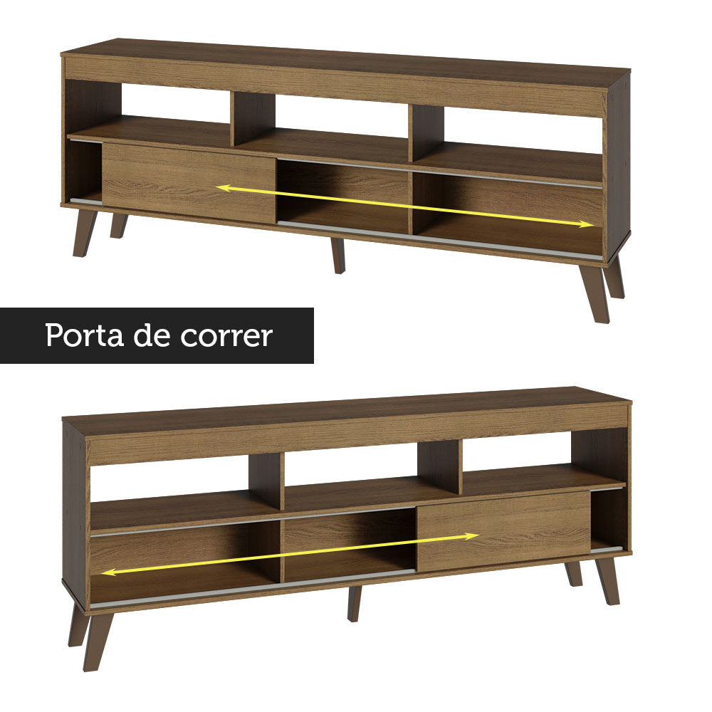 Rack com Painel para TV até 65 Polegadas com Pés Rustic Texas Madesa