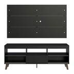 Rack com Painel para TV até 65 Polegadas com Pés Preto Texas Madesa