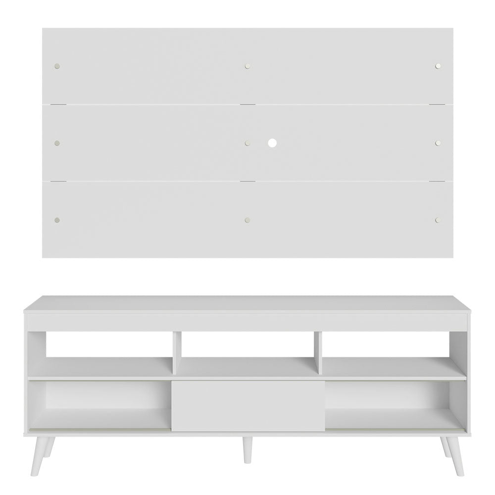 Rack com Painel para TV até 65 Polegadas com Pés Branco Detroit Madesa