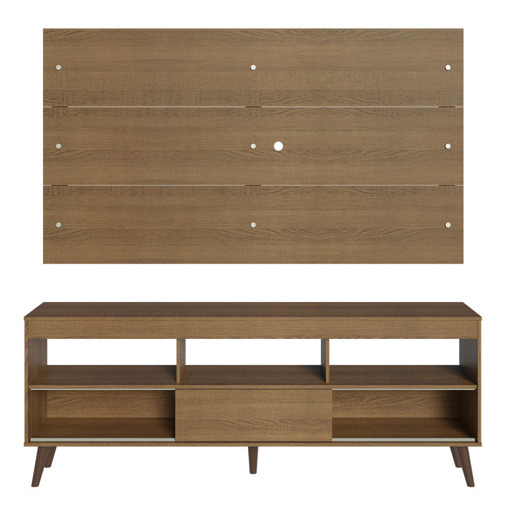 Rack com Painel para TV até 65 Polegadas com Pés Rustic Detroit Madesa