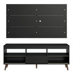 Rack com Painel para TV até 65 Polegadas com Pés Preto Detroit Madesa