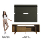 Rack Madesa Cancun com Pés e Painel para TV até 65 Polegadas Rustic/Preto 5ZD8