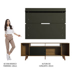 Rack Madesa Cancun com Pés e Painel para TV até 65 Polegadas Rustic/Preto 7KD8