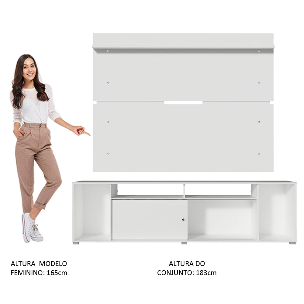 Rack Madesa Cancun e Painel para TV até 65 Polegadas Branco