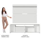 Rack Madesa Cancun e Painel para TV até 65 Polegadas Branco