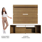 Rack Madesa Cancun e Painel para TV até 65 Polegadas Rustic