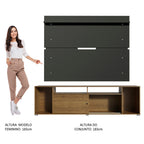 Rack Madesa Cancun e Painel para TV até 65 Polegadas Rustic/Preto 5Z8N