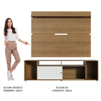 Rack Madesa Cancun e Painel para TV até 65 Polegadas Rustic/Branco 6E5Z