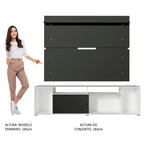 Rack Madesa Cancun e Painel para TV até 65 Polegadas Branco/Preto 738N