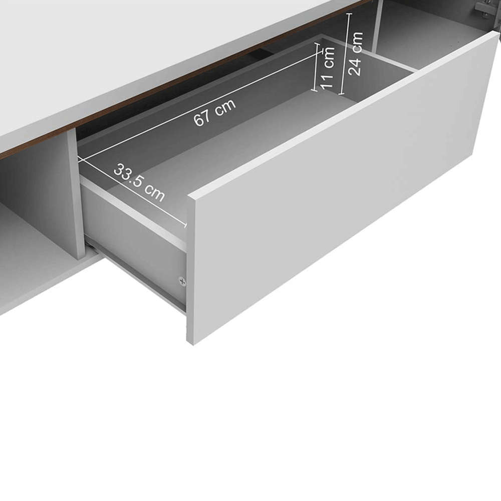 Rack com Painel para TV até 60 Polegadas 180 cm com Pés Branco/Rustic Reims Madesa