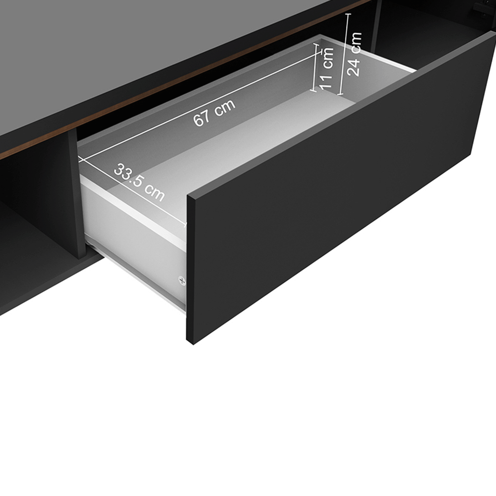 Rack com Painel para TV até 60 Polegadas 180 cm com Pés Preto/Rustic Reims Madesa