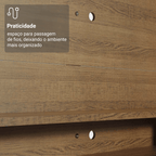Rack com Painel para TV até 60 Polegadas 180 cm Rustic Cancun Madesa