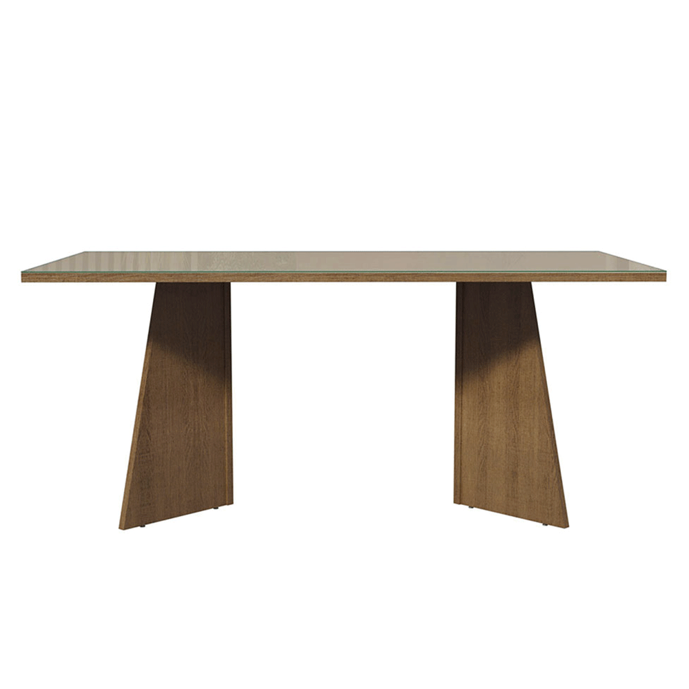 Mesa para Escritório Diretor Presidente 180cm Tampo de Vidro Rustic/Crema 5388 Madesa
