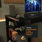 Mesa para Computador Gamer Madesa 9409 e Painel para TV até 50 Polegadas Preto/Rustic