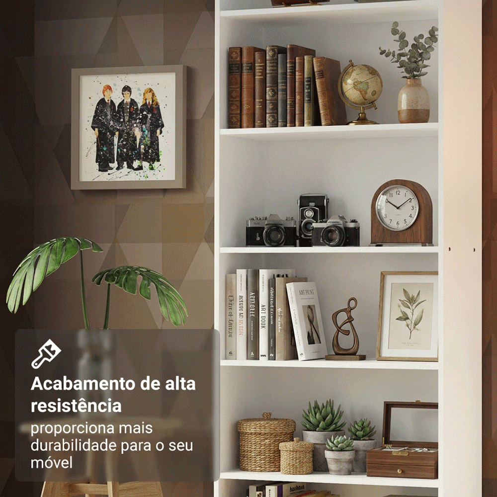 Kit Madesa com 2 Estantes Livreiro 6908 Branco