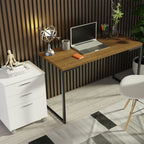 Conjunto Escritório Home Office com Mesa Industrial + Gaveteiro Rustic/Branco Madesa
