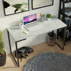 Conjunto Escritório Home Office com Mesa Industrial + Estante Escada Preto/Cinza Madesa