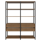 Estante Armário Multiuso para Livros 4 Gavetas 8 prateleiras 140cm Rustic/Preto Madesa