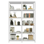 Estante Armário Multiuso para Escritório 118cm 10 Prateleiras Branco Madesa