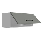 Armário Aéreo Multiuso 80cm 1 Porta Basculante Branco/Cinza Agata Madesa