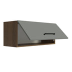 Armário Aéreo Multiuso 80cm 1 Porta Basculante Rustic/Cinza Agata Madesa