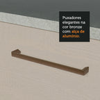 Kit com Balcão e Armário Aéreo Multiuso 120cm Branco/Crema Agata Madesa